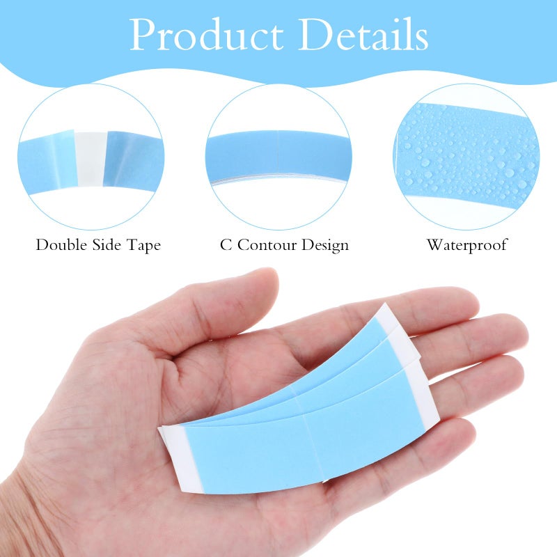 Larrel 60 Pcs Wig Tape, Double Sided Self-Adhesive Toupee Tape Strong Hold Hair Extension Tapes Wig Accessories Tapes Replacement for Women Men Wigs Lace Hairpieces (Blue) - Image 3